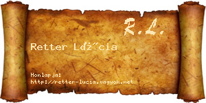 Retter Lúcia névjegykártya